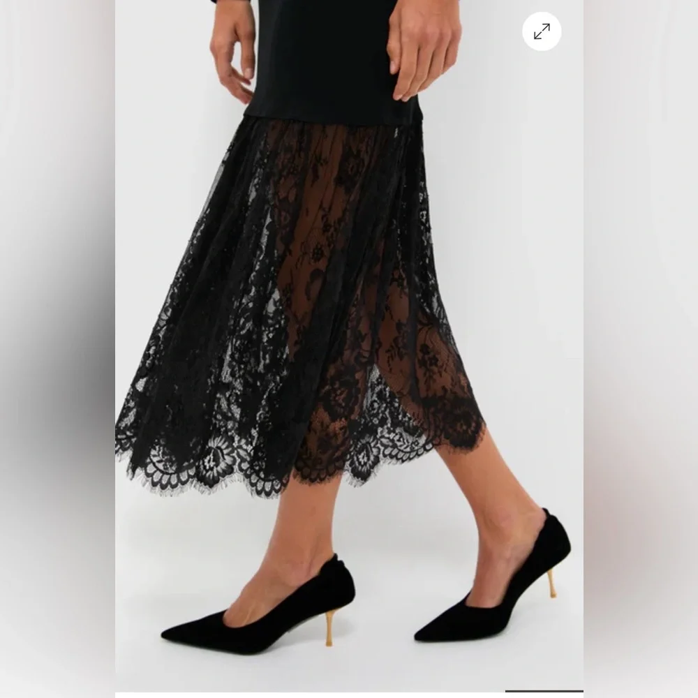 NWOT HYACINTH HOUSE TUCKERNUCK $178 Black Knit Giavanna Lace Maxi Dress XXS - Picture 5 of 13